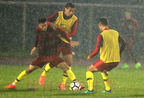 国足冒雨备战 里皮满意球队训练表现